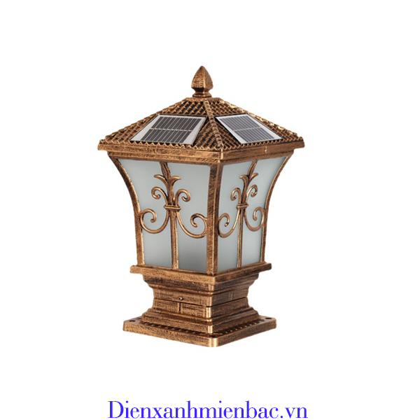 Đèn trụ cổng CAO VITI SMART VÀNG kích thước 25* 25cm2 màu Đen và Vàng