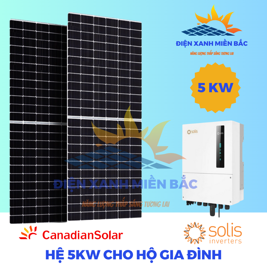 Hệ Điện Năng Lượng Mặt Trời 5KW Cho Hộ Gia Đình